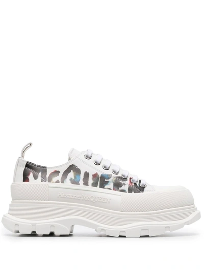 Shop Alexander Mcqueen Sneakers Tread Slick  In White
