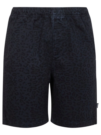 Shop Stussy Leopard Shorts In Blu