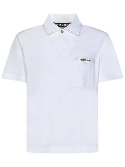 Shop Palm Angels Polo Sartorial Tape  In Bianco