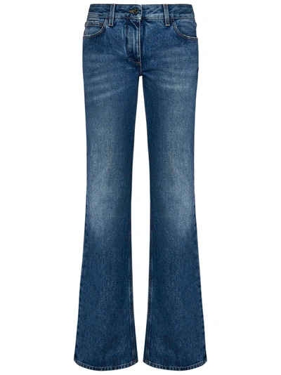 Shop Off-white Jeans Slim Flared  In Blu
