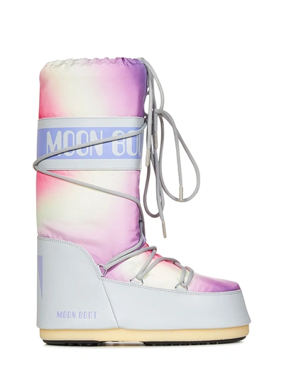 Shop Moon Boot Stivali Icon Tie-dye  In Grigio