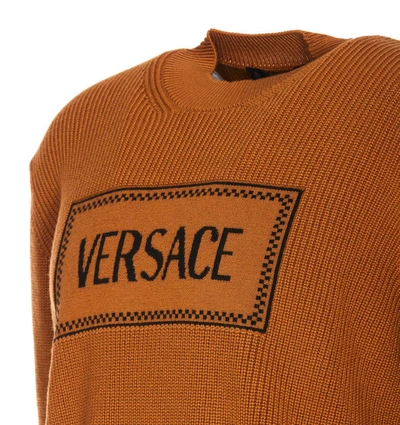 Shop Versace Sweaters In Orange