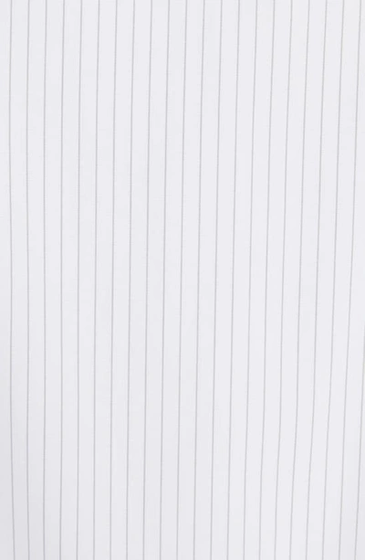 Shop Bottega Veneta Narrow Pinstripe Button-up Oxford Shirt In White/ Grey