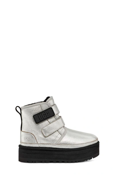 Ugg (r) Kids' Neumel Platform Water Resistant Boot In Silver Metallic