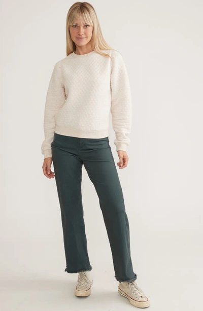 Shop Marine Layer Corbet Quilted Sweatshirt In Oatmeal