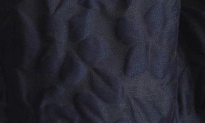 Shop Lafayette 148 Floral Jacquard Cotton & Silk Blend Bomber Jacket In Midnight Blue
