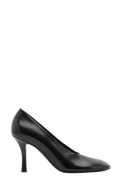 Shop Burberry Rounded Toe Pump In Black