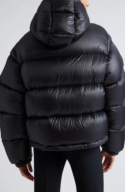 Shop Jil Sander Boxy Hooded Down Puffer Jacket In Black