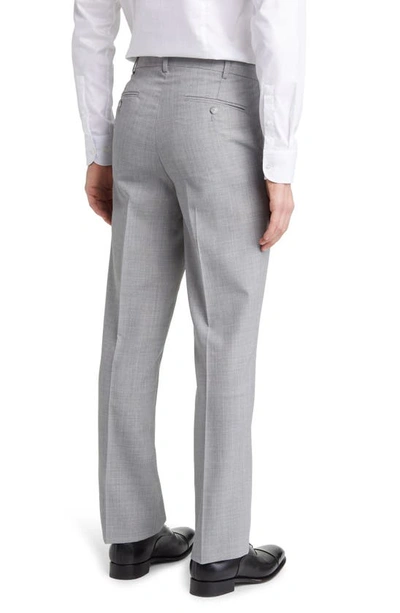 Berle Self Sizer Flat Front Dress Pants In Light Grey