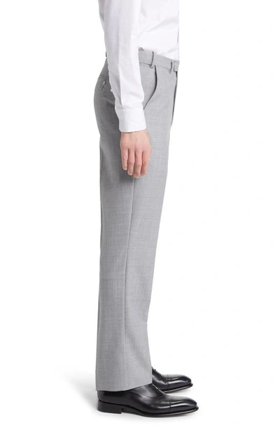 Berle Self Sizer Flat Front Dress Pants In Light Grey