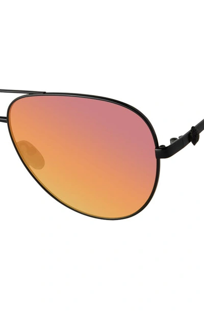 Shop Kurt Geiger Shoreditch 62mm Oversize Aviator Sunglasses In Blavk Fuchsia/ Rainbow