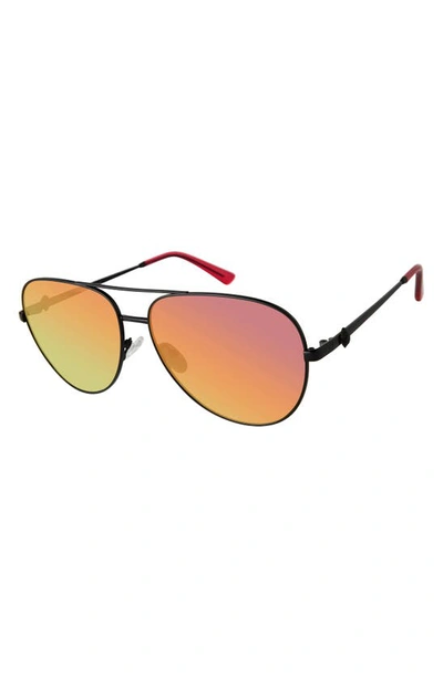 Shop Kurt Geiger Shoreditch 62mm Oversize Aviator Sunglasses In Blavk Fuchsia/ Rainbow
