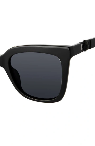 Shop Kurt Geiger 53mm Polarized Cat Eye Sunglasses In Black/ Gray