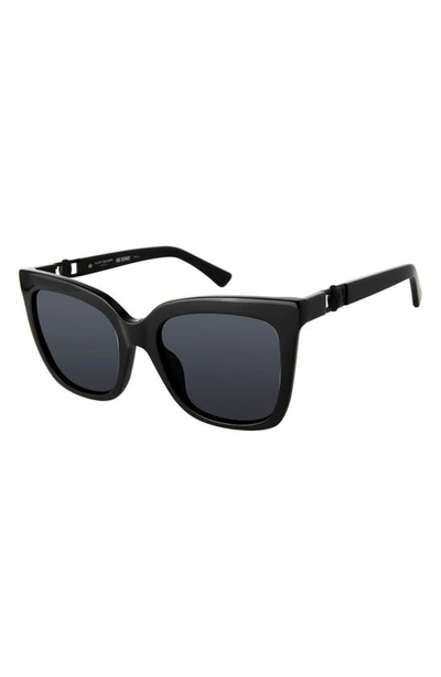 Shop Kurt Geiger 53mm Polarized Cat Eye Sunglasses In Black/ Gray
