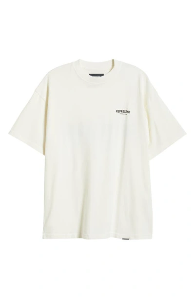 Shop Represent Owners' Club Cotton Logo Graphic T-shirt In Flat White