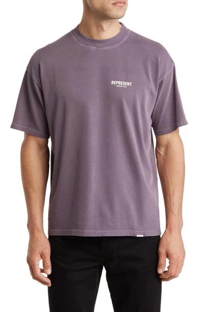 Shop Represent Owners' Club Cotton Logo Graphic T-shirt In Vintage Violet