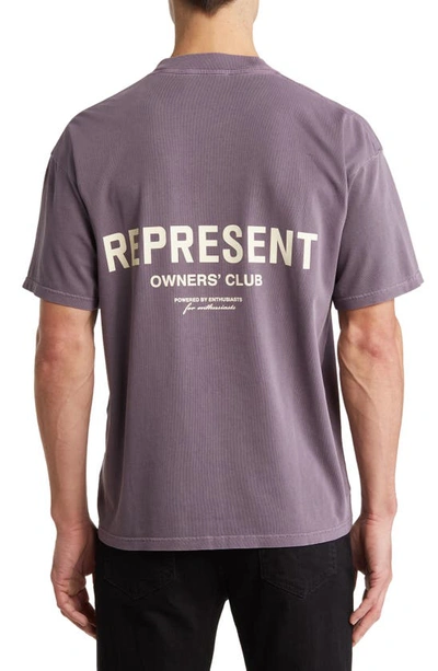 Shop Represent Owners' Club Cotton Logo Graphic T-shirt In Vintage Violet