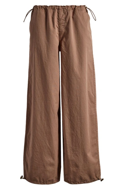 Shop Pacsun Low Rise Cotton Parachute Pants In Brown