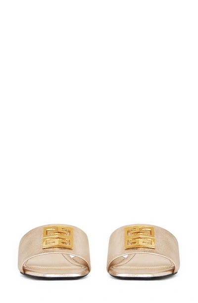 Shop Givenchy 4g Block Heel Slide Sandal In Dusty Gold