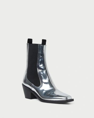 Shop Loeffler Randall Nat Silver Leather Ankle Boot