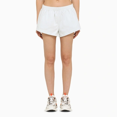 Shop Balenciaga Dirty White Jersey Shorts
