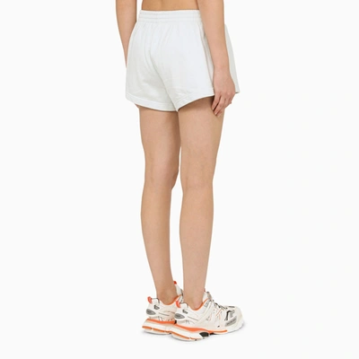 Shop Balenciaga Dirty White Jersey Shorts