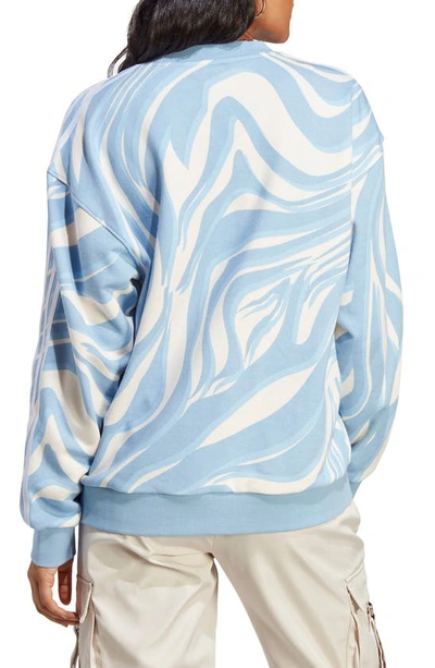 Shop Adidas Originals Abstract Animal Print Sweatshirt In Blue