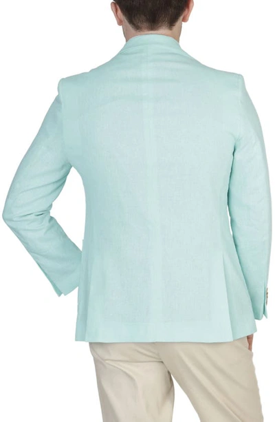 Tailorbyrd Solid Notch Lapel Linen Blend Sport Coat In Seafoam