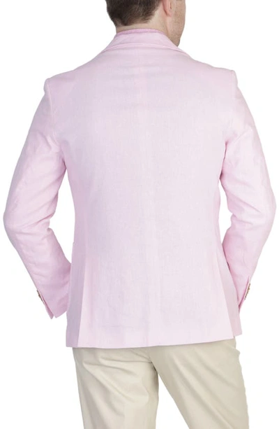 Tailorbyrd Solid Notch Lapel Linen Blend Sport Coat In Light Pink