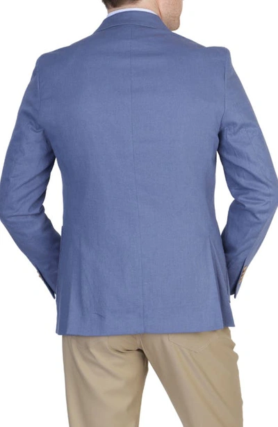 Tailorbyrd Solid Notch Lapel Linen Blend Sport Coat In Denim Blue