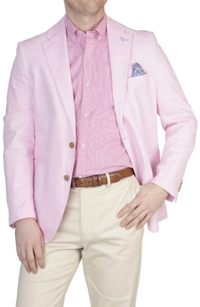 Tailorbyrd Solid Notch Lapel Linen Blend Sport Coat In Light Pink