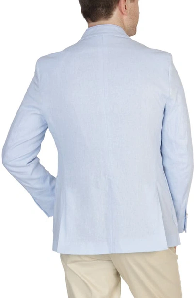 Shop Tailorbyrd Solid Notch Lapel Linen Blend Sport Coat In Light Blue