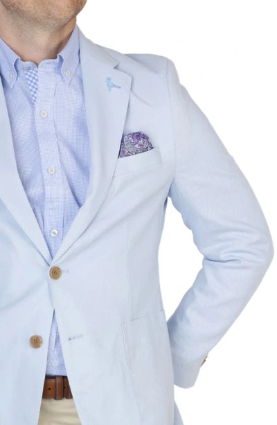 Shop Tailorbyrd Solid Notch Lapel Linen Blend Sport Coat In Light Blue