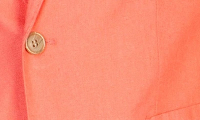 Shop Tailorbyrd Solid Notch Lapel Linen Blend Sport Coat In Coral