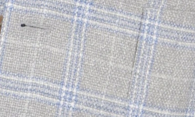 Tailorbyrd Regent Grey Windowpane Notch Lapel Linen Blend Sport Coat In Regent Grey