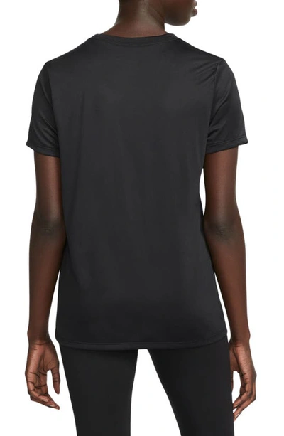 Shop Nike Dri-fit Crewneck T-shirt In 010black/ White