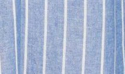 Caslon Long Sleeve Linen Blend Shirtdress In Blue- White Lena Stripe