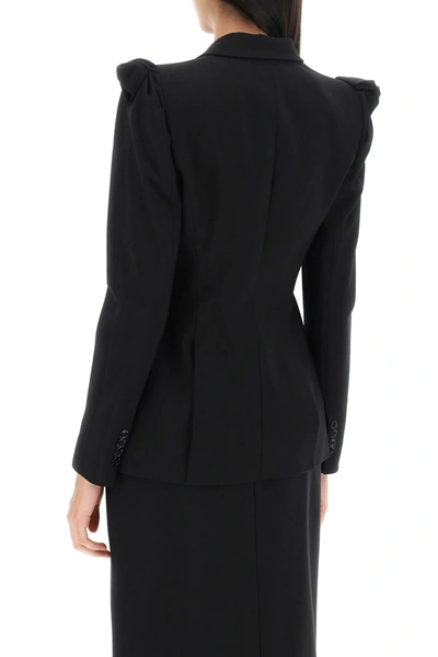 Shop Alexander Mcqueen Jacket With Knotted Shoulders Women In Black
