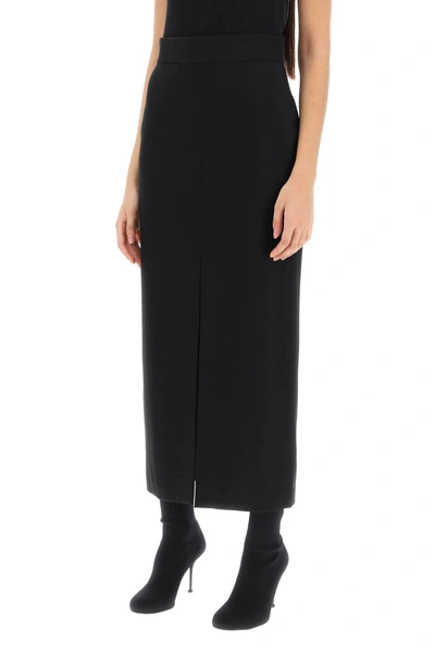 Shop Alexander Mcqueen Light-wool Pencil Skirt Women In Black