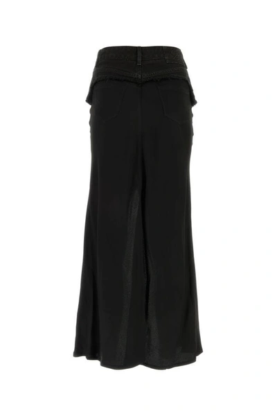 Shop Blumarine Woman Black Satin Skirt