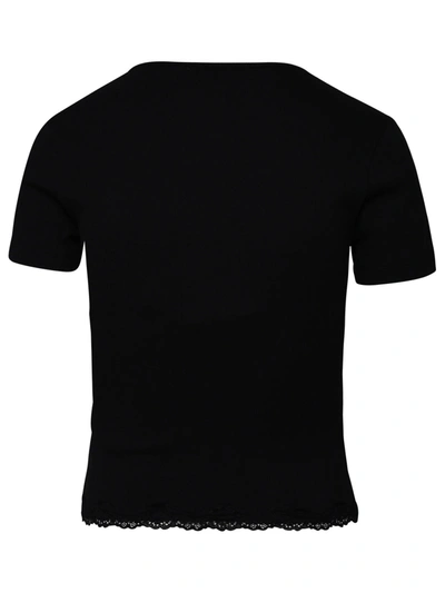 Shop Blumarine Woman  Black Cotton T-shirt