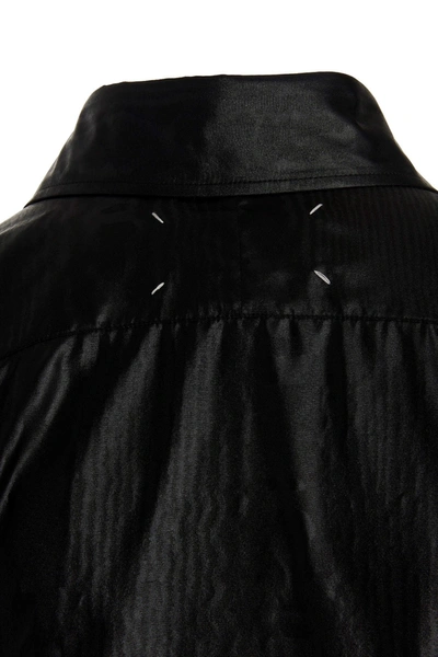 Shop Maison Margiela Women Coated Satin Shirt In Black
