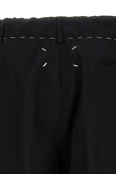 Shop Maison Margiela Women Drawstring Pants With Darts In Black