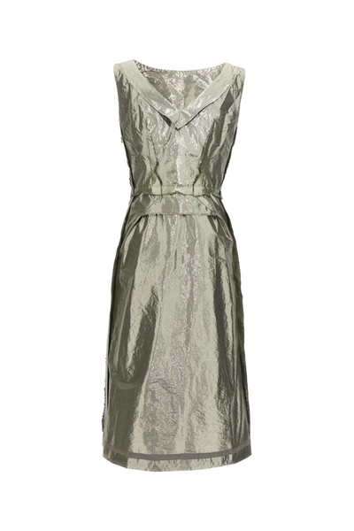 Shop Maison Margiela Women Laminated Dress In Silver