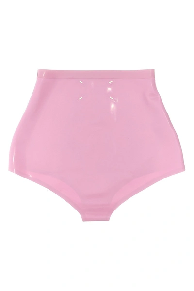 Shop Maison Margiela Women Latex High Waist Briefs In Pink