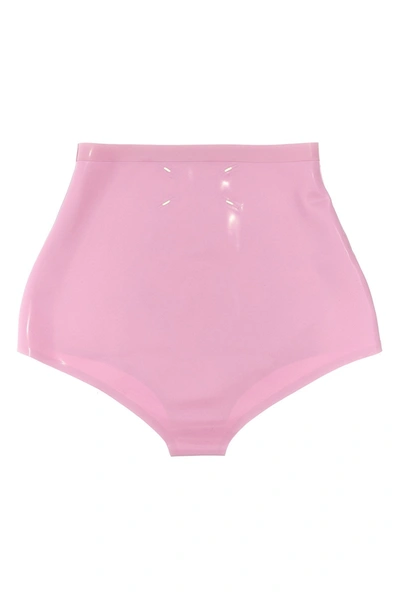 Maison Margiela High Waisted Briefs In Latex In Pink