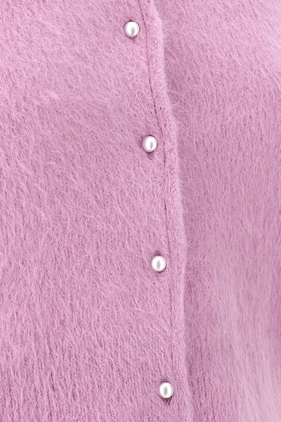Shop Maison Margiela Women Pearl Button Cardigan In Pink