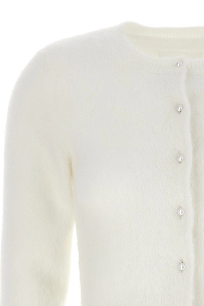 Shop Maison Margiela Women Pearl Buttons Cardigan In White