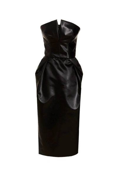 Shop Maison Margiela Women Silky Satin Dress In Black