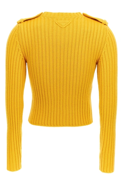 Shop Prada Women Wool And Cachemire Sweater In Yellow